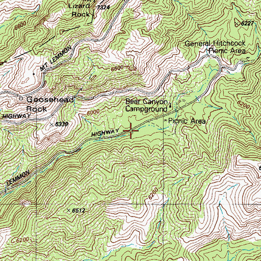 Topographic Map of Chihuahua Pine Picnic Area, AZ
