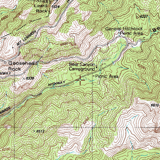 Topographic Map of Cypress Picnic Area, AZ