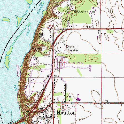 Topographic Map of Saint Croix Meadows Mobile Home Park, WI