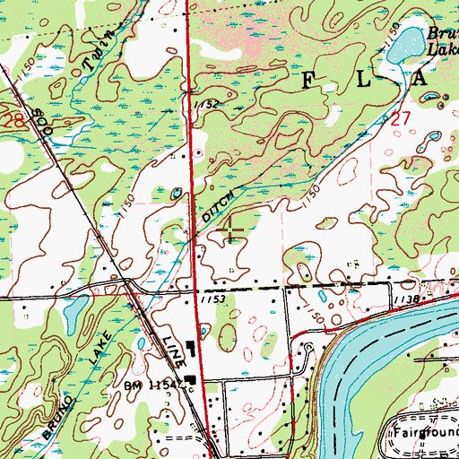 Topographic Map of Willow Lane Trailer Park, WI