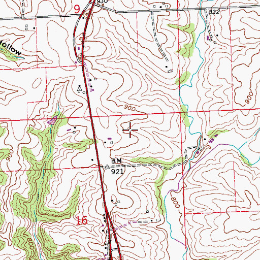 Topographic Map of Kipp Farms, WI