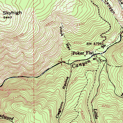 Topographic Map of Hays Ravine, CA