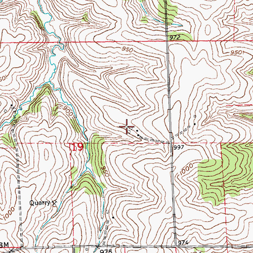 Topographic Map of Whitcomb Farms, WI