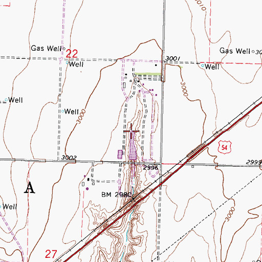 Topographic Map of Herbel Farms and Feedlot, OK