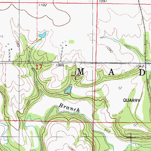 Topographic Map of Earlham Quarry, IA