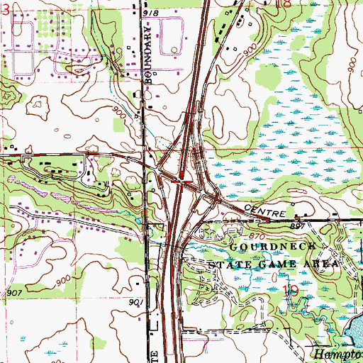 Topographic Map of Interchange 31, MI