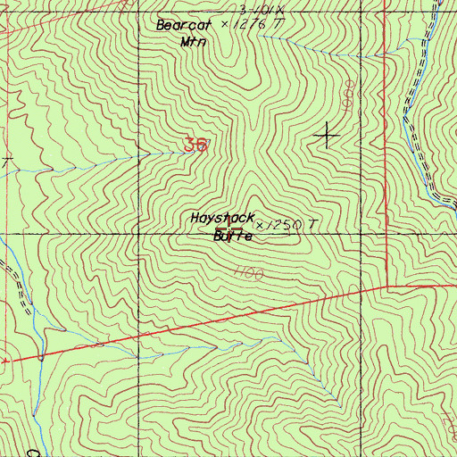 Topographic Map of Haystack Butte, CA