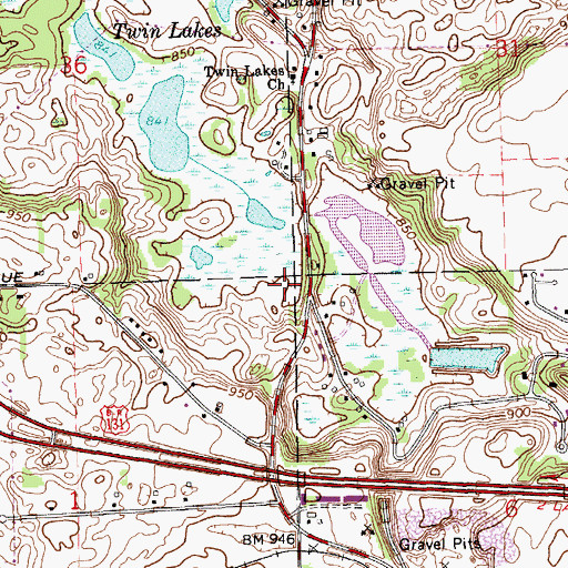 Topographic Map of Interchange 41, MI
