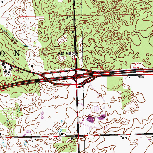 Topographic Map of Interchange 88, MI