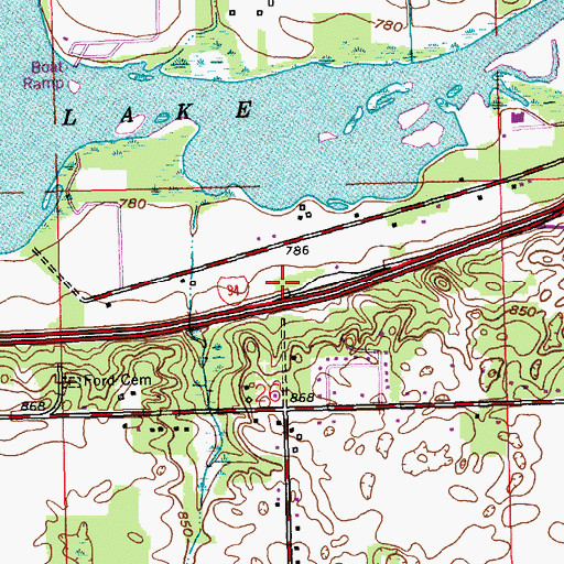 Topographic Map of Galesburg Rest Area, MI