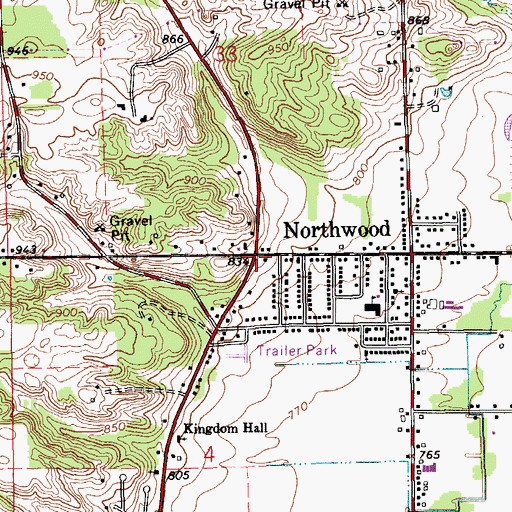 Topographic Map of Cooper Congregational Church Historical Marker, MI