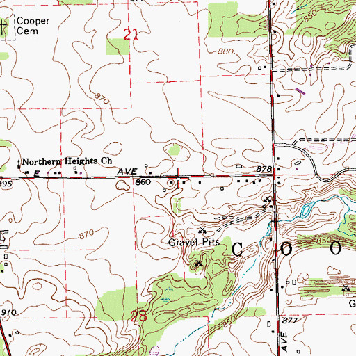 Topographic Map of DeLano Homestead Historical Marker, MI