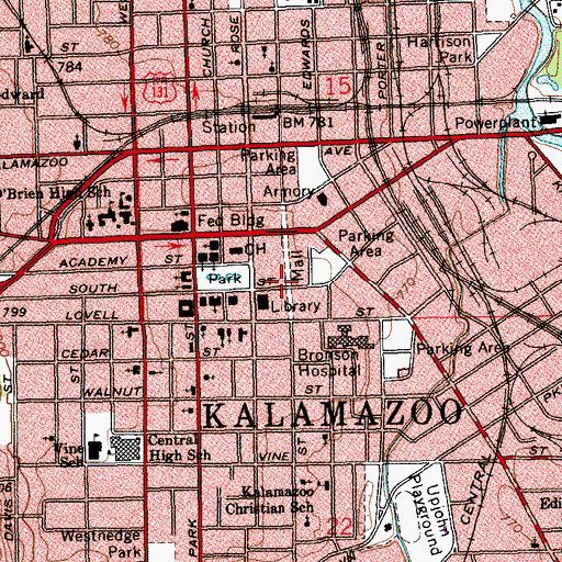 Topographic Map of David S Walbridge Historical Marker, MI