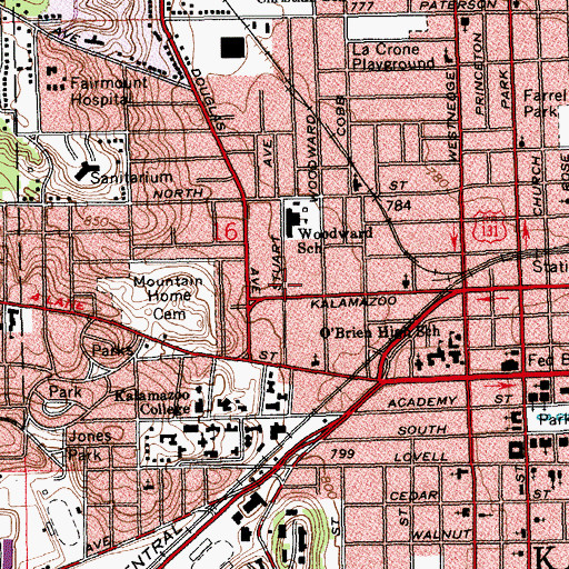 Topographic Map of Stuart House Historical Marker, MI