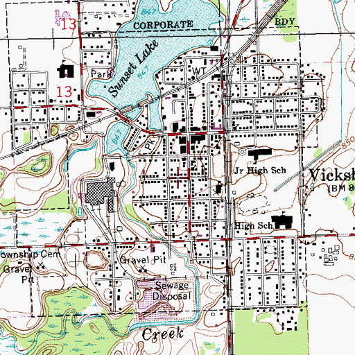 Topographic Map of Fanny M Bair Library Historical Marker, MI