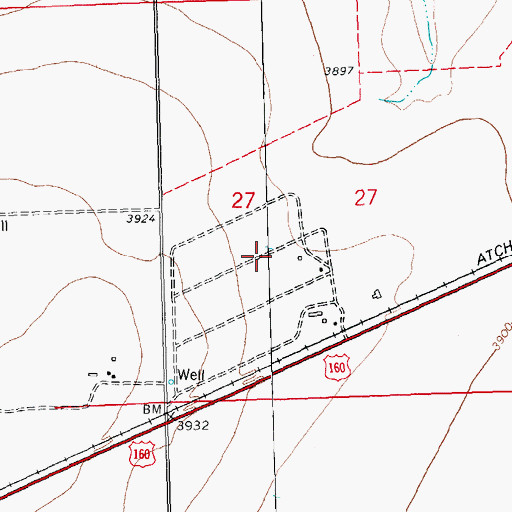 Topographic Map of Baca County Feedyard, CO