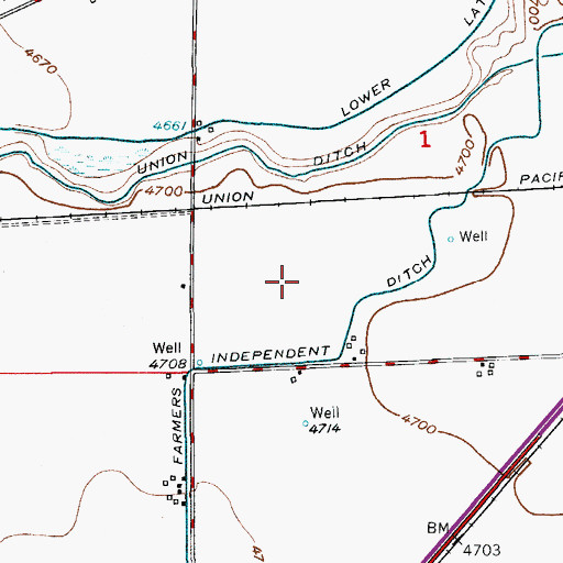 Topographic Map of Miller Feed Lots, CO