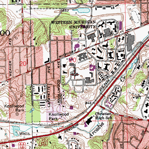 Topographic Map of South Kohrman Hall, MI