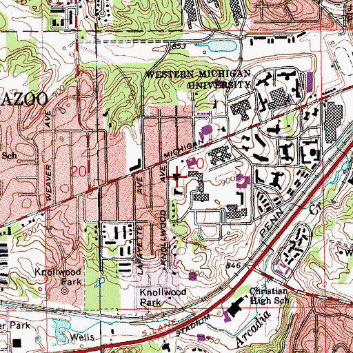 Topographic Map of Trimpe Distributive Education Building, MI