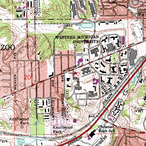 Topographic Map of Faunce Student Services Building, MI