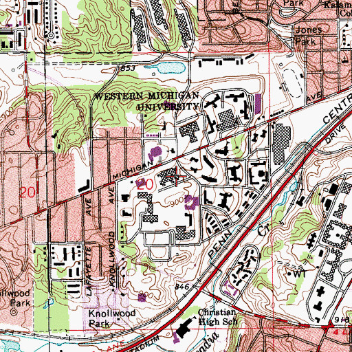 Topographic Map of Chemistry Building, MI