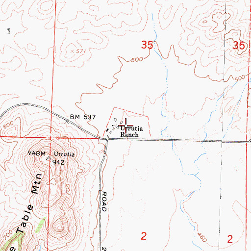 Topographic Map of Urrutia Feedlot, CA