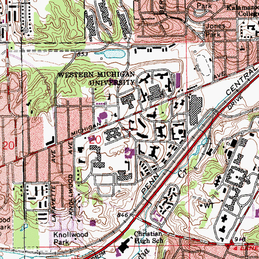 Topographic Map of Computer Center, MI
