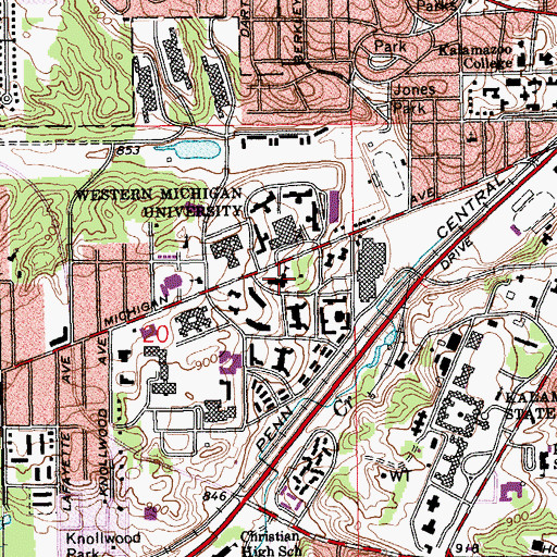Topographic Map of Seibert Administration Building, MI