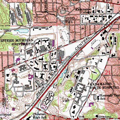 Topographic Map of Read Fieldhouse, MI