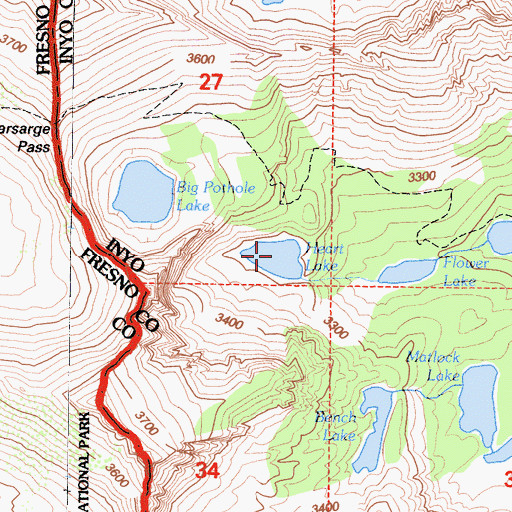 Topographic Map of Heart Lake, CA