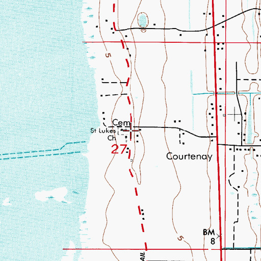 Topographic Map of Saint Luke's Parish Episcopal Church Cemetery, FL