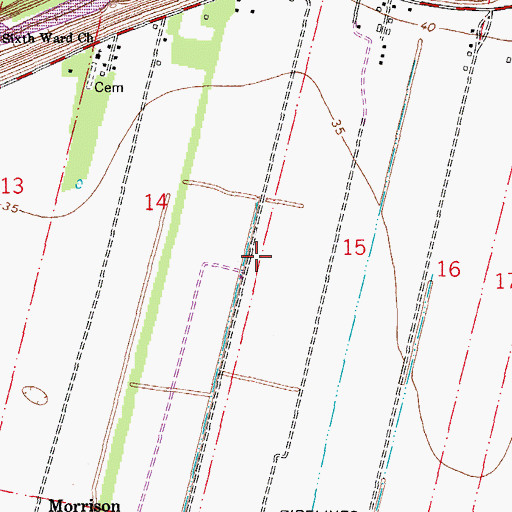 Topographic Map of Angeles Plantation, LA