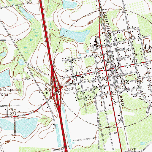 Topographic Map of West Central Avenue Church of God, GA