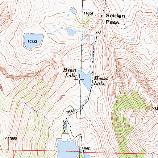 Topographic Map of Heart Lake, CA
