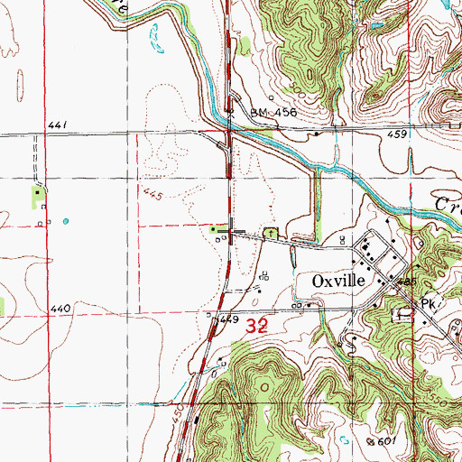 Topographic Map of Oxville United Methodist Church, IL