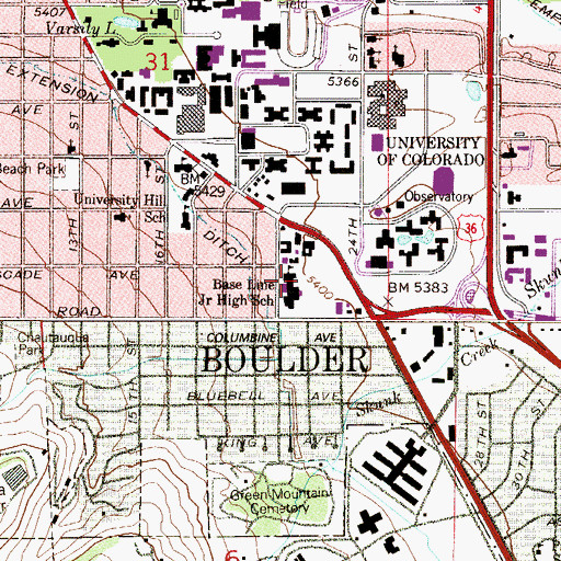 Topographic Map of High Way Community Church, CO