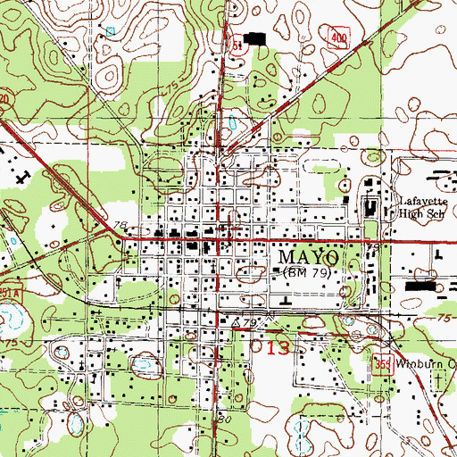 Topographic Map of Our Lady of Guadalupe Church, FL