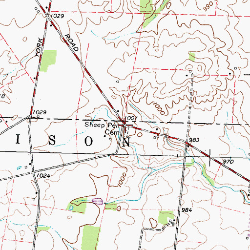 Topographic Map of Methodist Episcopal Church (historical), OH