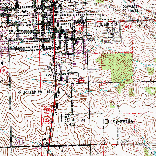 Topographic Map of Fieldhouse Fruit Farm, WI