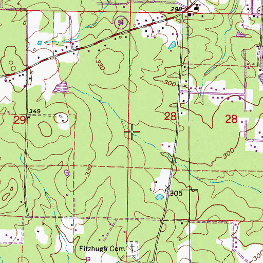 Topographic Map of Sulphur Springs Census Designated Place, AR