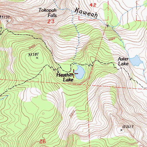Topographic Map of Heather Lake, CA