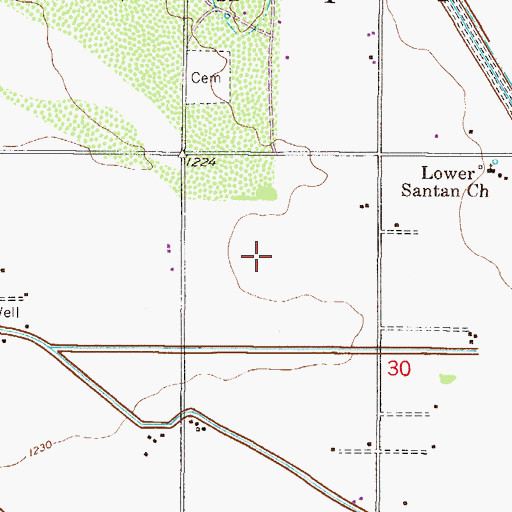 Topographic Map of Lower Santan Village Census Designated Place, AZ