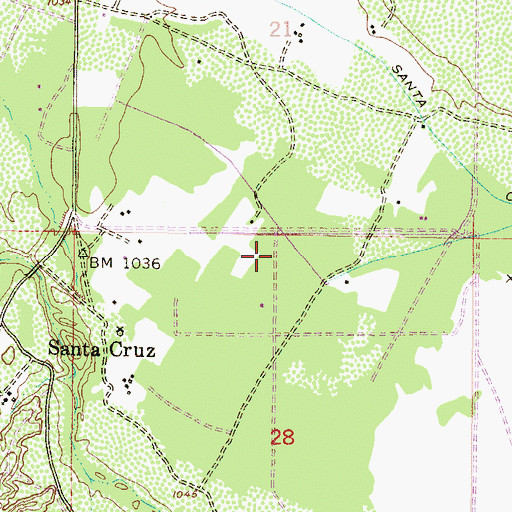 Topographic Map of Santa Cruz Census Designated Place, AZ