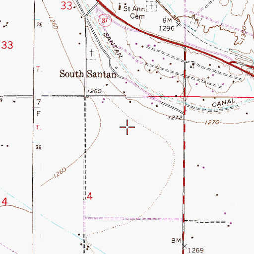 Topographic Map of Upper Santan Village Census Designated Place, AZ