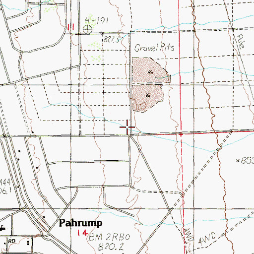 Topographic Map of Pahrump Government Complex, NV