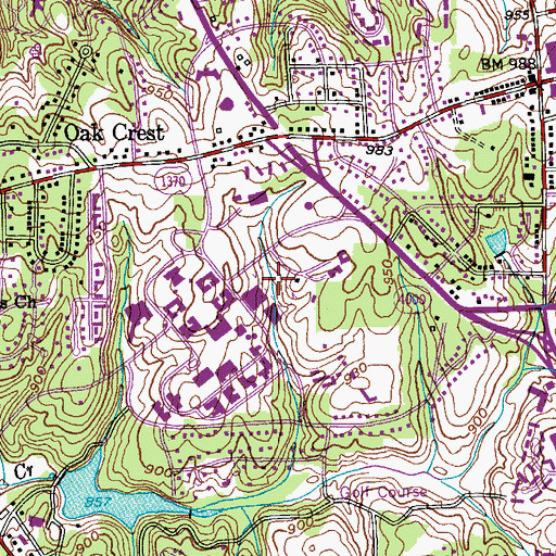 Topographic Map of Kentner Stadium, NC