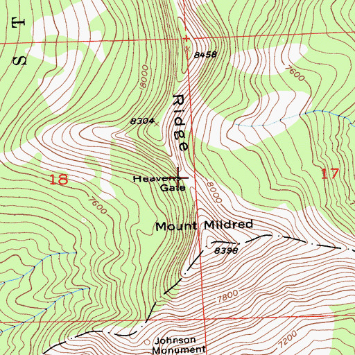 Topographic Map of Heavens Gate, CA