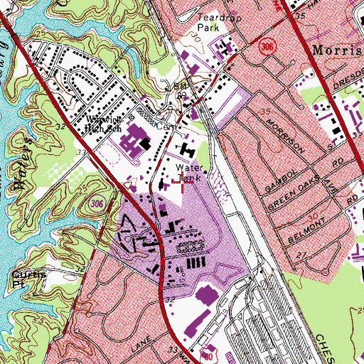 Topographic Map of River's Cross Anglican Church, VA