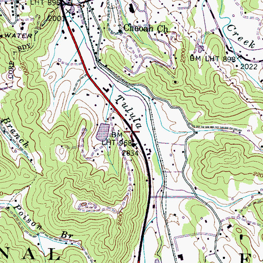 Topographic Map of Prince of Peace Catholic Church, NC