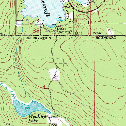 Topographic Map of Firetrail, WA